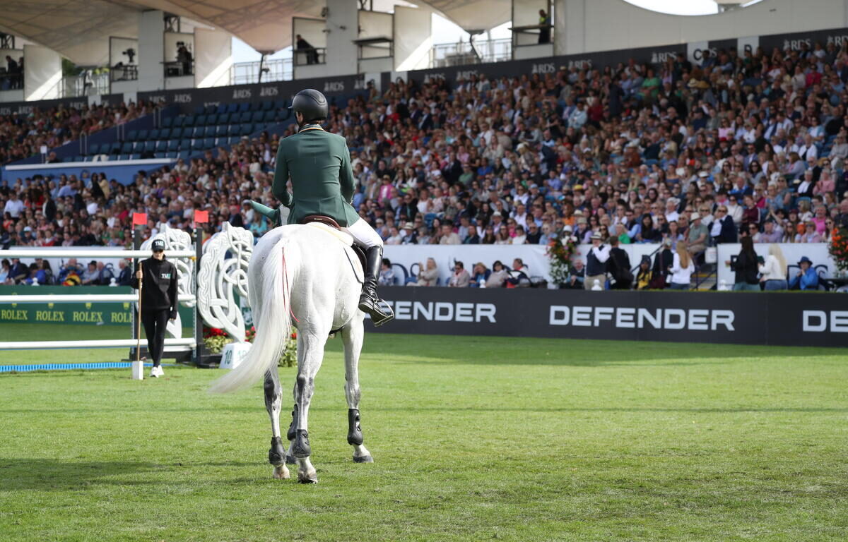 Equestrian competition during the Dublin Horse Show at the RDS Arena