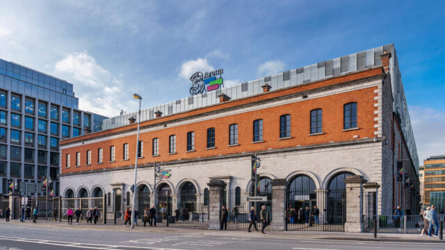external shot of 3the 3 Arena, Live Music Venue, Docklands, Dublin City.