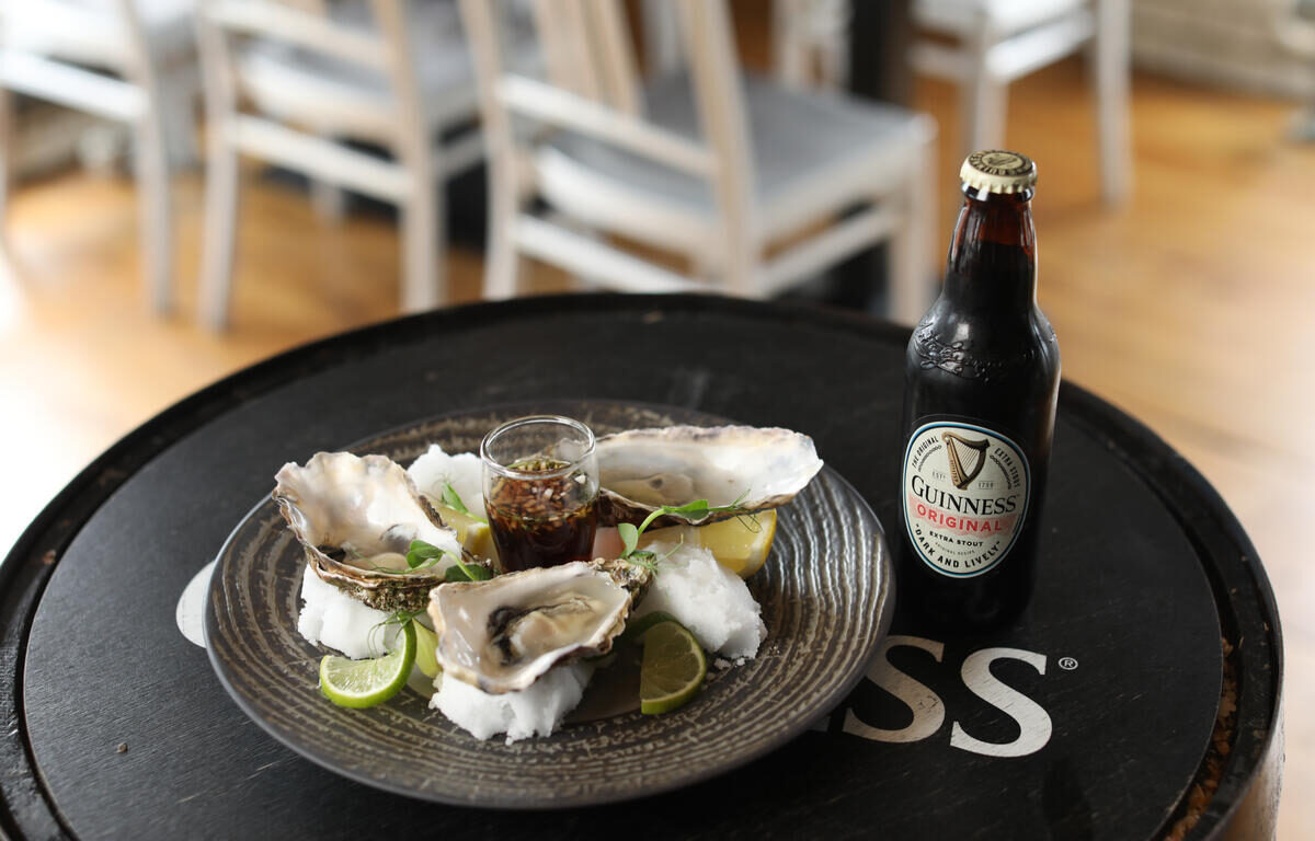 Guinness and Oysters served at the Guinness Storehouse in Dublin