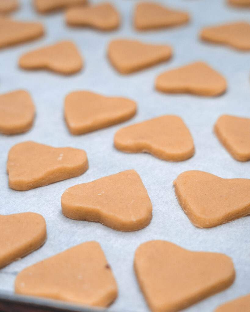 Homemade heart-shaped biscuits prepared at Ariel House Dublin