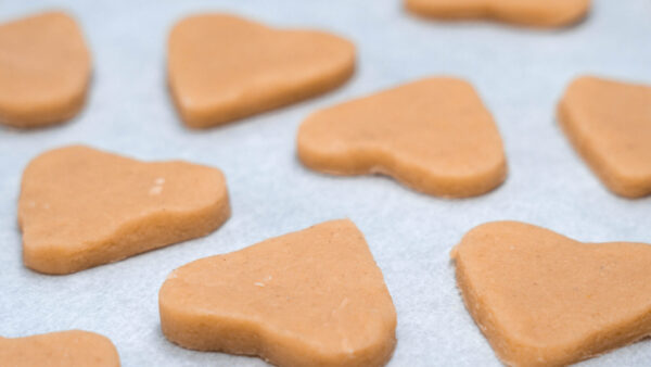 Homemade heart-shaped biscuits prepared at Ariel House Dublin